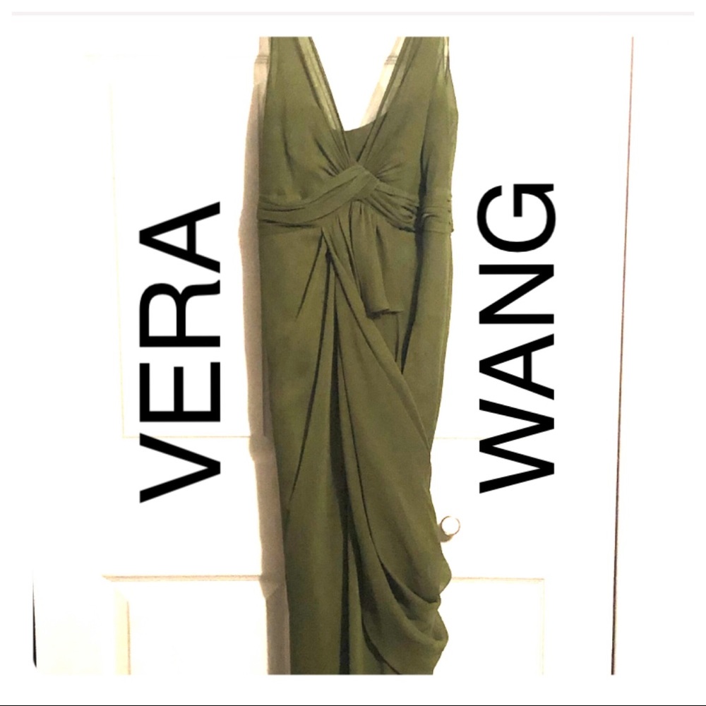 Vera Wang Green Chiffon Dress, Sz 4
